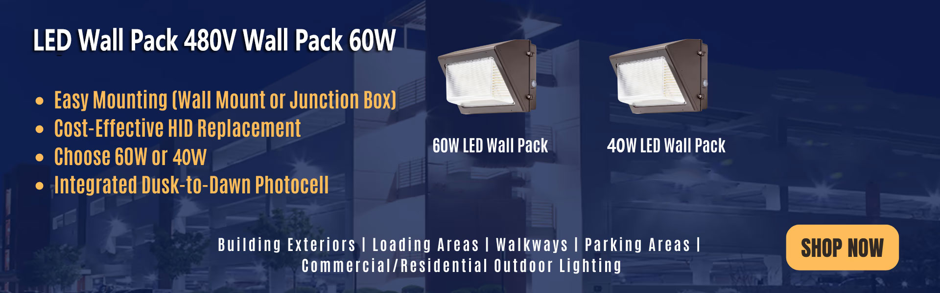 40w Led Wall Pack 480v Wall Pack 60w